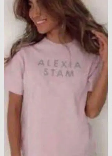 미사용 새상품 ALEXIA STAM 핑크 반팔 티셔츠