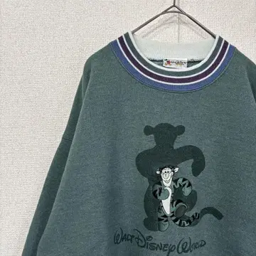 디즈니 맨투맨 자수 티거 캐릭터 미국 빈티지 의류 L 2775