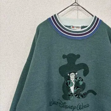 디즈니 맨투맨 자수 티거 캐릭터 미국 빈티지 의류 L 2775