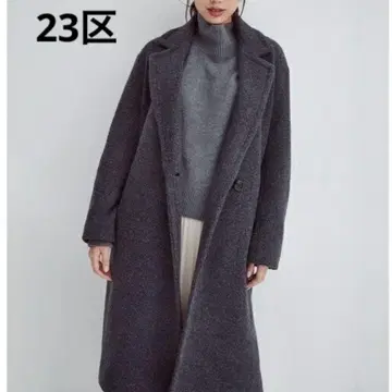 새상품급 23구 성숙/러블리 보아 저지 체스터 코트 롱 그레이