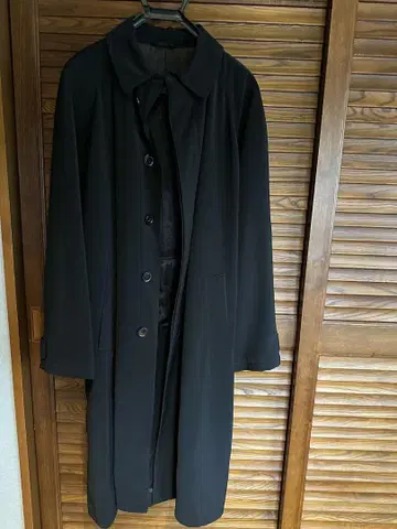 ARMANI 블랙 롱 코트 허리 벨트 포함