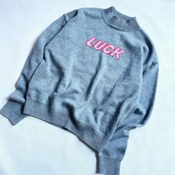MAISON SPECIAL 세레나 LUCK 로고 니트 그레이 F