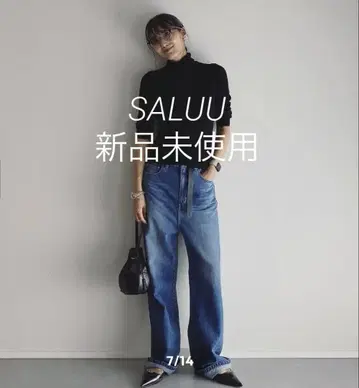 새상품 woadblue x 츠보타 아사미 SALUU 사루 데님 팬츠 27