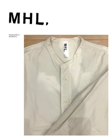 MHL. 밴드 카라 긴팔 셔츠 에크루 화이트