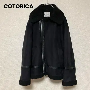iz14 COTORICA 코토리카/페이크 무스탕 라이더 자켓/블랙