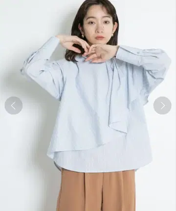KBF 아지메 망토 블라우스 블루