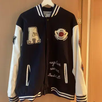 농구 바시티 자켓 네이비