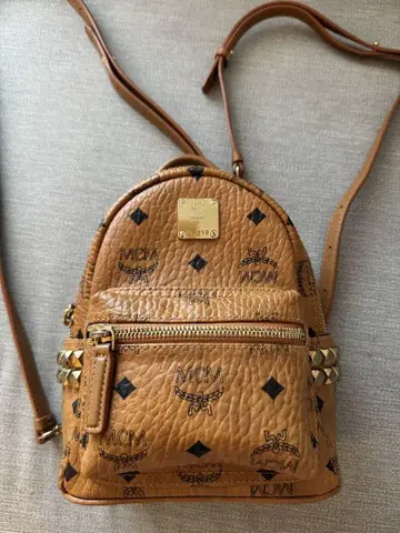 MCM 스터드 장식 가죽 X-Mini 백팩