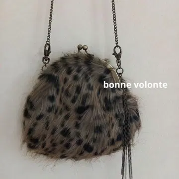 bonne volonte 레오파드 무늬 퍼 숄더백