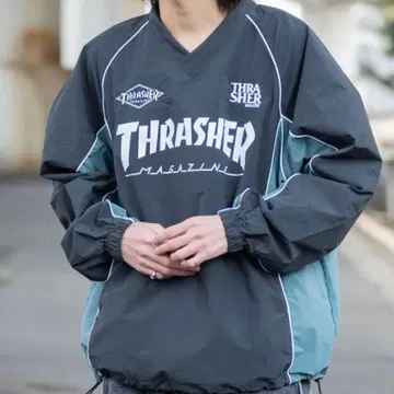 THRASHER 나일론 풀오버 M 그레이