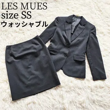 [세탁 가능] LES MUES 스커트 수트 셋업 SS 블랙