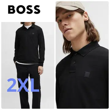 택 포함 새상품 2.2만 휴고보스 HUGO BOSS 긴팔 피케 셔츠 블랙