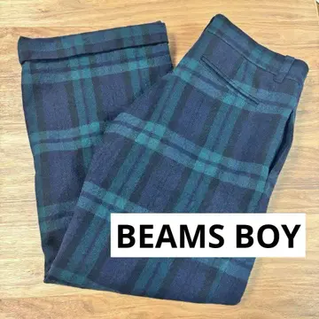 새상품급 BEAMS BOY 빔즈 보이 블랙워치 울 팬츠