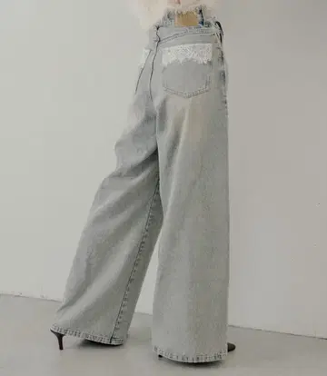 Chico 포켓 레이스 와이드 데님