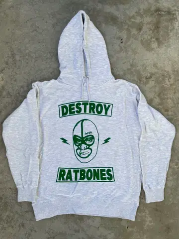 야나기야 무츠 & RATBONES 풀오버 후드티 XL