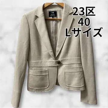 23구 스티치 디자인 울 테일러드 자켓 베이지 40