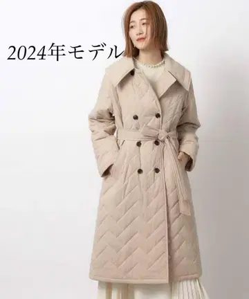 오파크 클립 경량 충전솜 퀼팅 빅칼라 코트