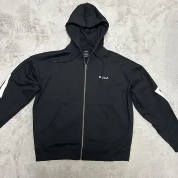 RVCA 블랙 풀 집업 후드티 S