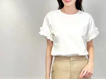 [택 포함 새상품] M 프리미어 분또 개더 프릴 프렌치 티셔츠