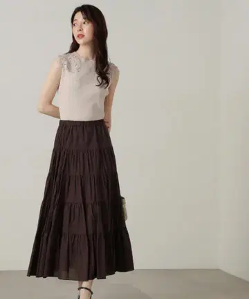 PROPORTION BODY DRESSING 캉캉 스커트 브라운
