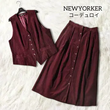 뉴요커 코듀로이 상하의 셋업 베스트 롱 스커트 가을/겨울