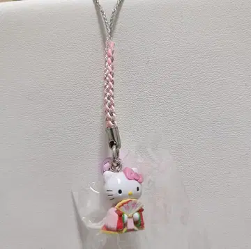 현지 키티 교토 한정판 오구라 백인일수 스트랩 키링 헬로키티