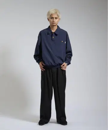 네이비 나일론 피케 셔츠