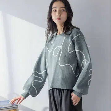 새상품급 로리즈팜 자수 2WAY 가디건 블루
