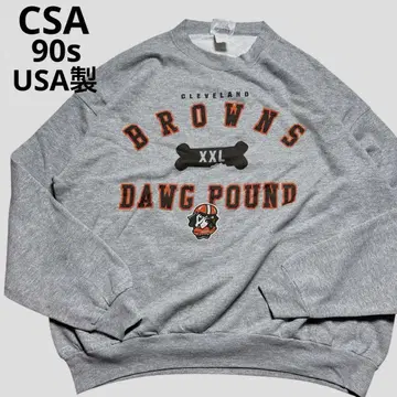 90s USA제 CSA NFL BROWNS 미식축구 맨투맨 후드티