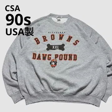 90s USA제 CSA NFL BROWNS 미식축구 맨투맨 후드티