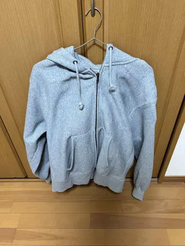 GU 풀 지퍼 그레이 후드티