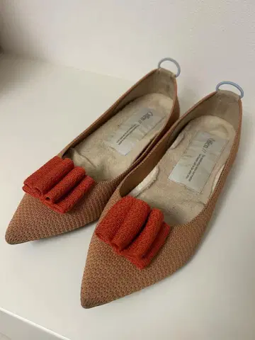 오펜 오렌지 리본 포함 플랫슈즈 오펜 26cm