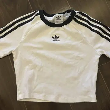 adidas 반팔 T셔츠 S 화이트 스트라이프