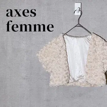 [새상품급] axes femme 로즈 퍼 숏 볼레로 결혼식 파티