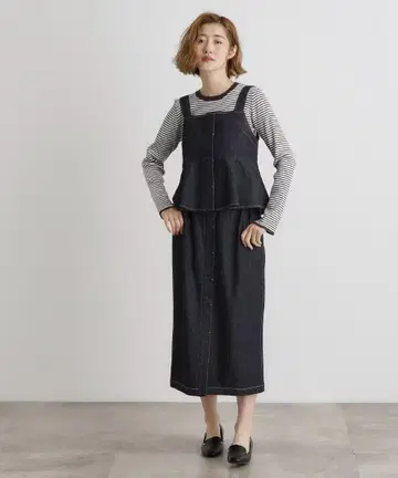 택 포함 새상품 grove 데님 뷔스티에 SET UP 블랙 데님 M