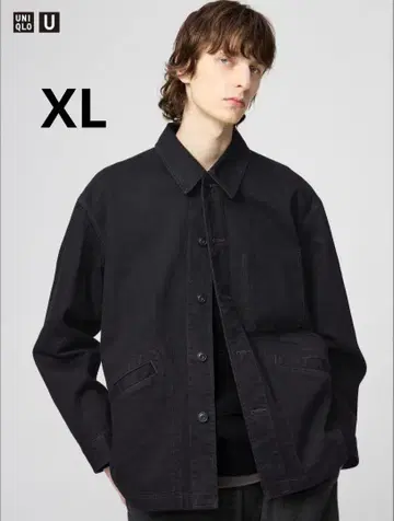 UNIQLO U 오버 사이즈 컬러 데님 자켓 블랙 XL