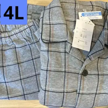 부드러운 허리 밴딩 긴팔 파자마 4L