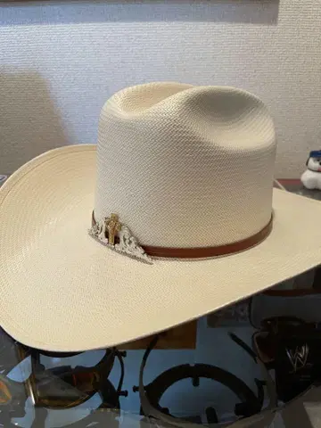 Stetson 스트로우 햇 크로스 브로치 카우보이 웨스턴