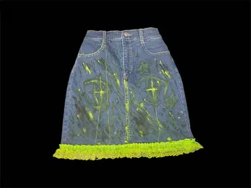 Neon Denim Skirt -nakanaide-