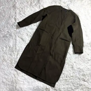 Massimo Dutti 올리브 그린 롱 코트 울 혼방 고급