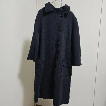 ICB 울 양 니트 스테인리스 칼라 코트 7부 기장 425