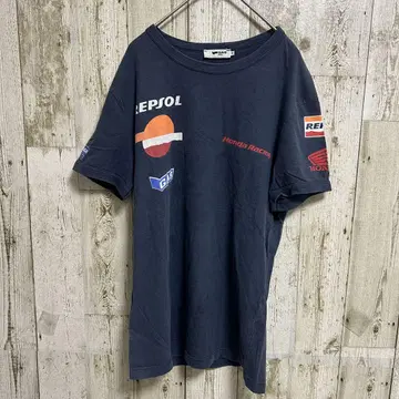 GAS 가스 반팔 티셔츠 HONDA 혼다 프린트 블랙 M