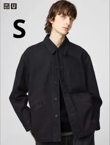 UNIQLO U 오버 사이즈 컬러 데님 자켓 블랙 S