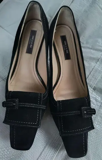 새상품급 Comme Ca Du Mode 블랙 스웨이드 펌프스