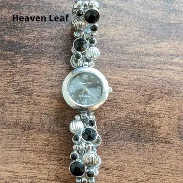 Heaven Leaf 여성용 손목시계 비즈 앤티크 실버