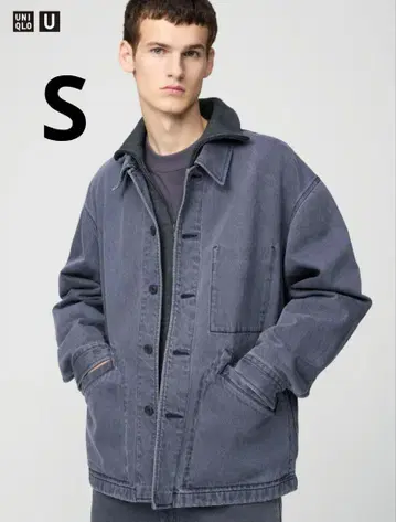 UNIQLO U 오버 사이즈 컬러 데님 자켓 그레이 S