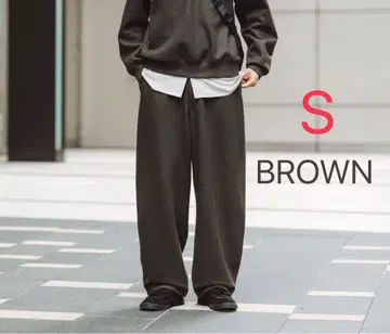 UNIQLO U 브러쉬드 맨투맨 와이드 팬츠 브라운 S