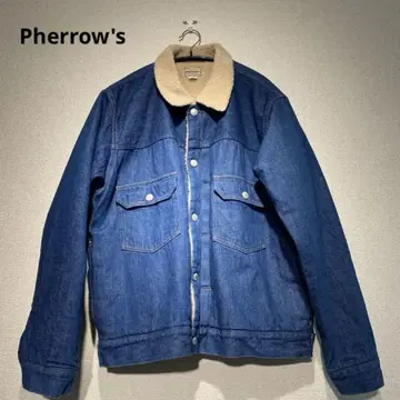 Pherrow's 런치 자켓 인디고 데님 보아 자켓