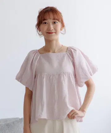 flower / windy puff blouse (pink)