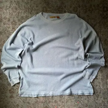 00s 써멀 롱티 와플 원단 스카이블루 그런지 Y2K 구제 의류 인기